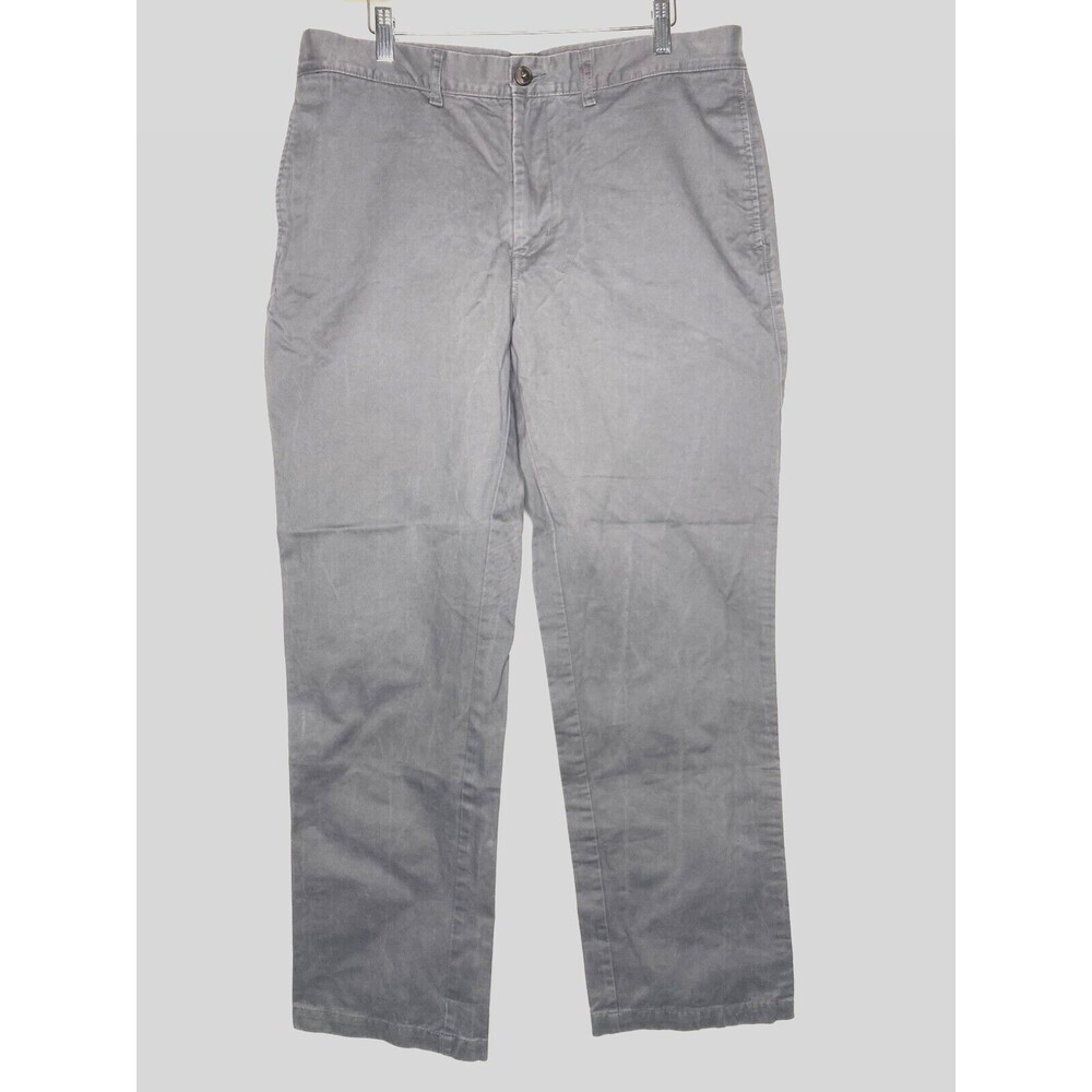 HAGGAR Pants Gray Khaki Chino Slacks Men Size 36 Inseam 32 Zip‎ Button 36x32